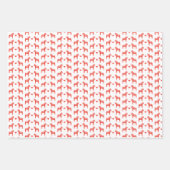 Red Swedish Dala Horse with Hearts Holiday Geschenkpapier Set (Vorderseite)