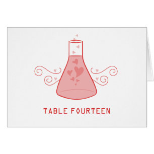 Red Sweet Chemie Tischnummer Card