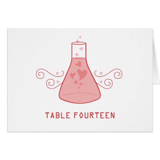 Red Sweet Chemie Tischnummer Card (Vorderseite (Horizontal))