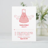 Red Sweet Chemistry Response Card RSVP Karte (Stehend Vorderseite)