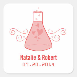Red Sweet Chemistry Wedding Stickers