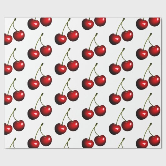 Red Sweet Cherries Geschenkpapier (Flach)