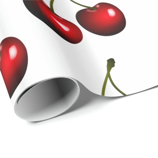 Red Sweet Cherries Geschenkpapier (Rolleneckpunkt)