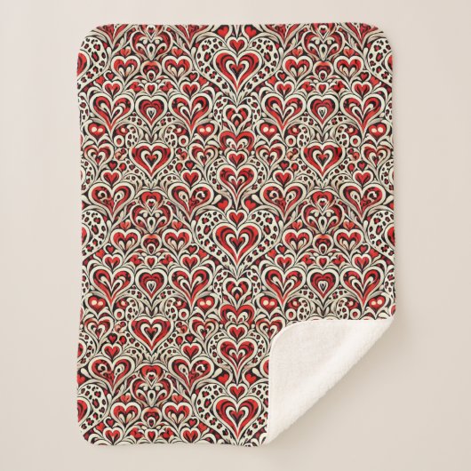 Red Sweet Hearts Sherpadecke (Vorderseite)