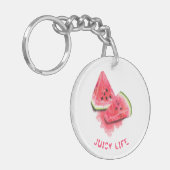 Red Sweet Juicy Watermelon Keychain Schlüsselanhänger (Vorderseite links)