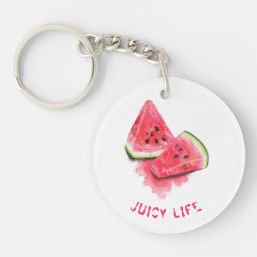 Red Sweet Juicy Watermelon Keychain Schlüsselanhänger (Vorderseite)