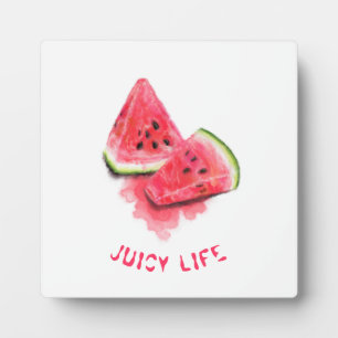 Red Sweet Juicy Watermelon Pieces Duftsch Zeichnen Fotoplatte