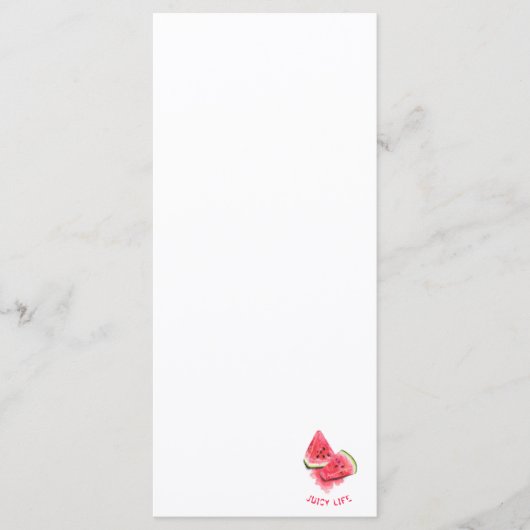 Red Sweet Juicy Watermelon Pieces Duftsch Zeichnen Menükarte (Vorderseite)