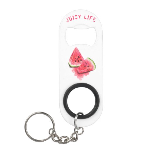 Red Sweet Juicy Watermelon Pieces - Frische Pasta Mini Flaschenöffner (Vorderseite)