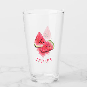 Red Sweet Juicy Watermelon Pieces Glass Glas