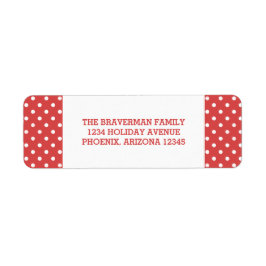 Red Sweet Polka Dot Holiday Address Labels