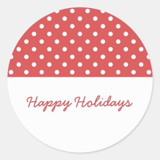 Red Sweet Polka Dot Holiday Stickers (Vorderseite)