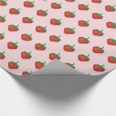 Red Sweet Strawberry Muster Geschenkpapier (Ecke)