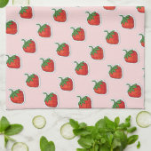 Red Sweet Strawberry Muster Geschirrtuch (Gefaltet)