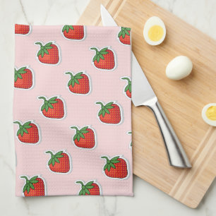 Red Sweet Strawberry Muster Geschirrtuch