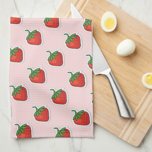 Red Sweet Strawberry Muster Geschirrtuch (Viertel Falte)