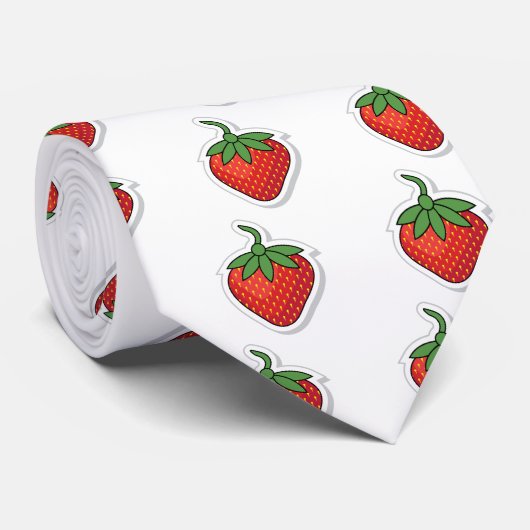 Red Sweet Strawberry Muster Krawatte (Gerollt)