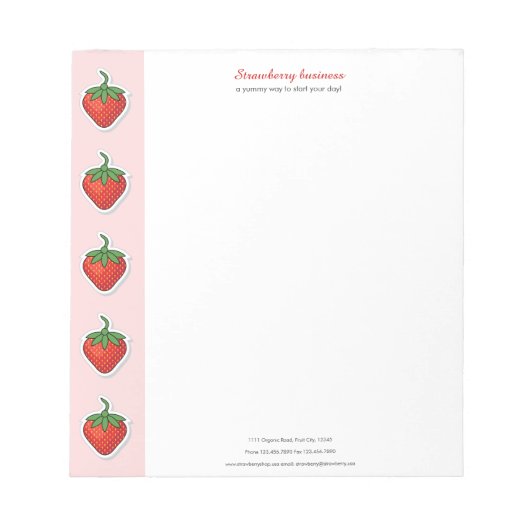 Red Sweet Strawberry Notizblock (Vorderseite)