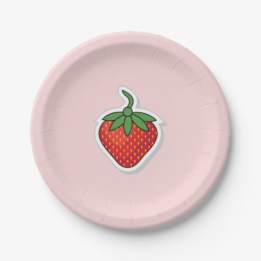 Red Sweet Strawberry Pappteller (Vorderseite)