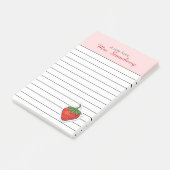 Red Sweet Strawberry - personalisiert Post-it Klebezettel (angewinkelt)