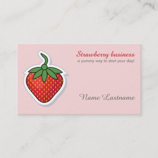 Red Sweet Strawberry - personalisierte Visitenkart Visitenkarte (Vorderseite)