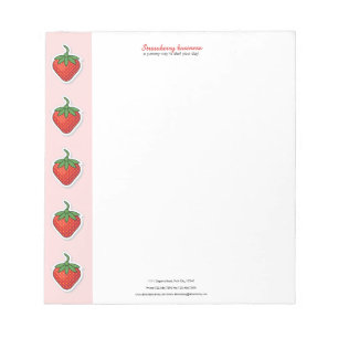 Red Sweet Strawberry - personalisierte Vorlage Notizblock