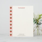 Red Sweet Strawberry - personalisierter Text und A Briefbogen (Stehend Vorderseite)