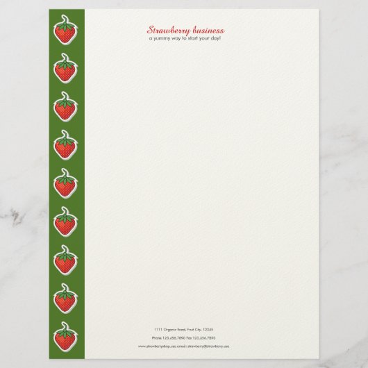 Red Sweet Strawberry - personalisierter Text und A Briefkopf (Vorderseite)
