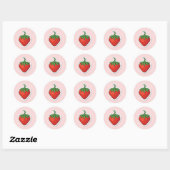 Red Sweet Strawberry Runder Aufkleber (Blatt)