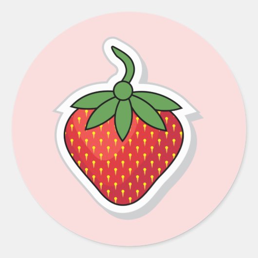 Red Sweet Strawberry Runder Aufkleber (Vorderseite)