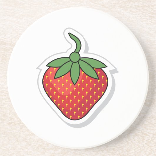 Red Sweet Strawberry Sandstein Untersetzer (Vorne)
