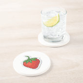 Red Sweet Strawberry Sandstein Untersetzer (Seite)