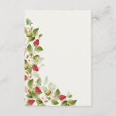 Red Sweet Wild Strawberry Blume Hochzeit Begleitkarte (Rückseite)