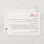 Red Sweet Wild Strawberry Blume Hochzeit Begleitkarte (Vorne/Hinten)