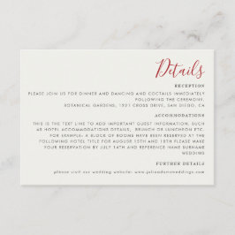 Red Sweet Wild Strawberry Blume Hochzeit Begleitkarte