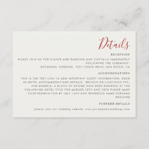 Red Sweet Wild Strawberry Blume Hochzeit Begleitkarte