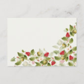 Red Sweet Wild Strawberry Blume Hochzeit Begleitkarte (Rückseite)