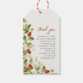 Red Sweet Wild Strawberry Blume Hochzeit Geschenkanhänger (Vorderseite)