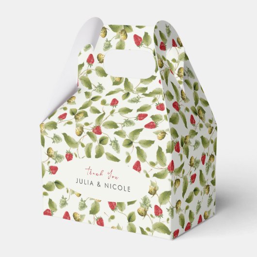 Red Sweet Wild Strawberry Blume Hochzeit Geschenkschachtel (Vorderseite)