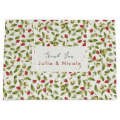 Red Sweet Wild Strawberry Blume Hochzeit Große Geschenktüte (Vorderseite)