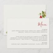 Red Sweet Wild Strawberry Blume Hochzeit Menükarte (Vorne/Hinten)