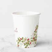 Red Sweet Wild Strawberry Blume Hochzeit Pappbecher (Rückseite)