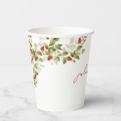 Red Sweet Wild Strawberry Blume Hochzeit Pappbecher (Vorderseite)