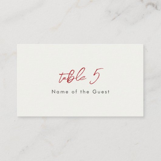 Red Sweet Wild Strawberry Blume Hochzeit Platzkarte (Rückseite)