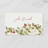 Red Sweet Wild Strawberry Blume Hochzeit Platzkarte (Vorderseite)