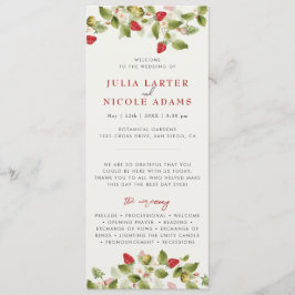 Red Sweet Wild Strawberry Blume Hochzeit Programm