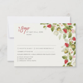 Red Sweet Wild Strawberry Blume Hochzeit RSVP Karte