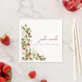 Red Sweet Wild Strawberry Blume Hochzeit Serviette (Beispiel)