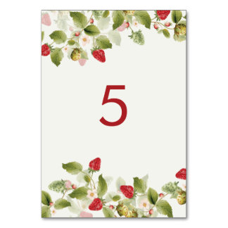 Red Sweet Wild Strawberry Blume Hochzeit Tischnummer