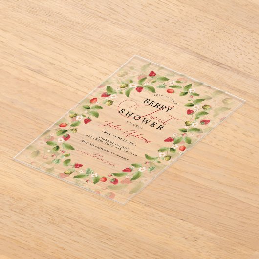 Red Sweet Wild Strawberry Blume Kinderdusche Acryleinladungen (Ablage )